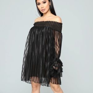 Fashion Nova Black Boogie Dress New